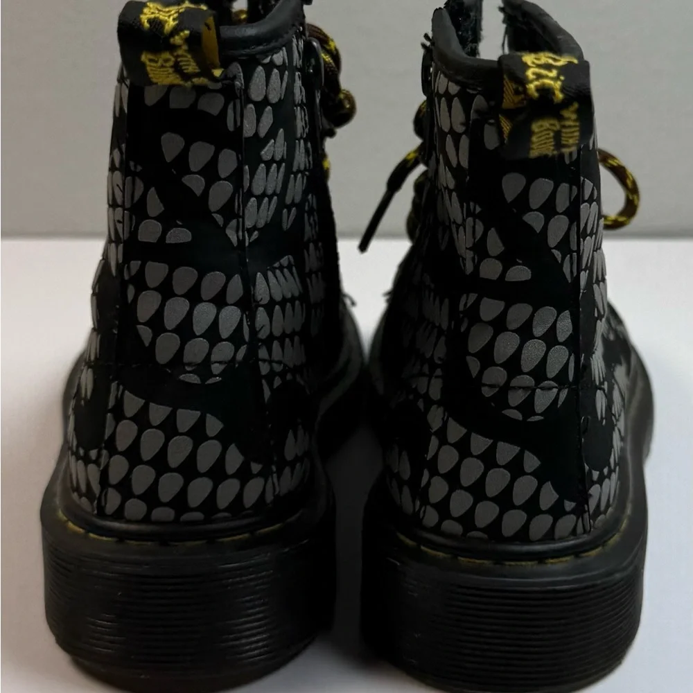 Dr. Martens Black and Gray Kid’s Combat Boots